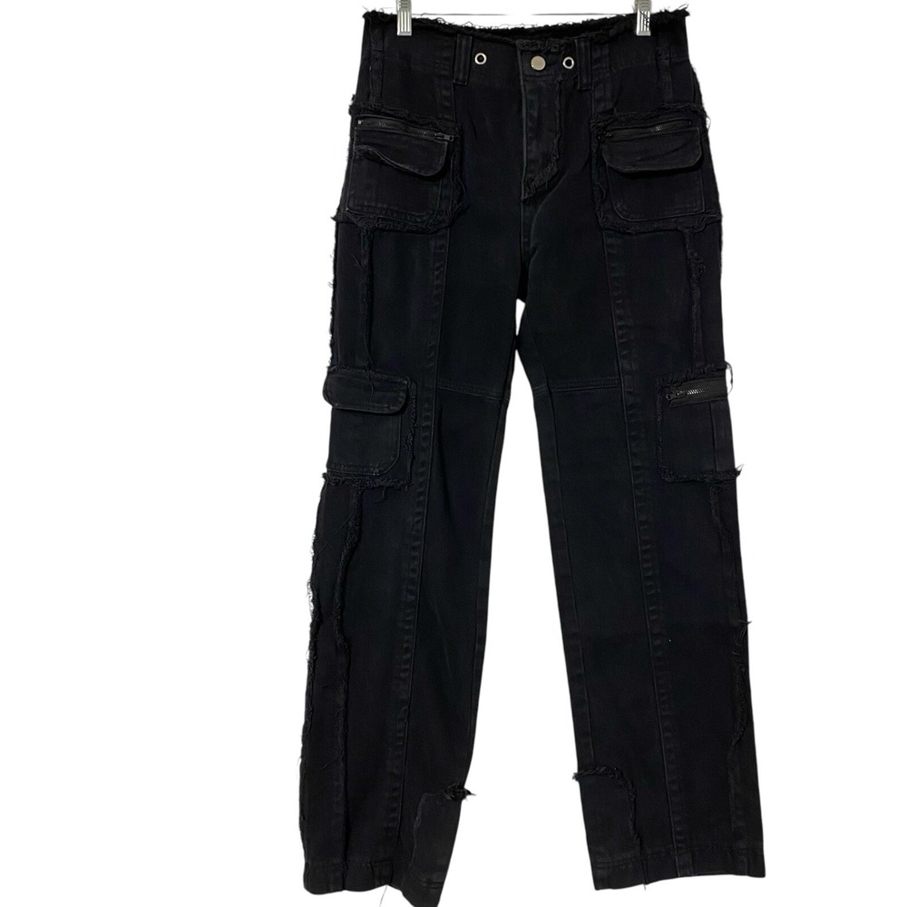 UNSXLDID Y2K Black Baggy Jeans Women's S Skater Streetwear Grunge Goth Punk Rave